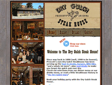 Tablet Screenshot of drygulchsteakhouse.com